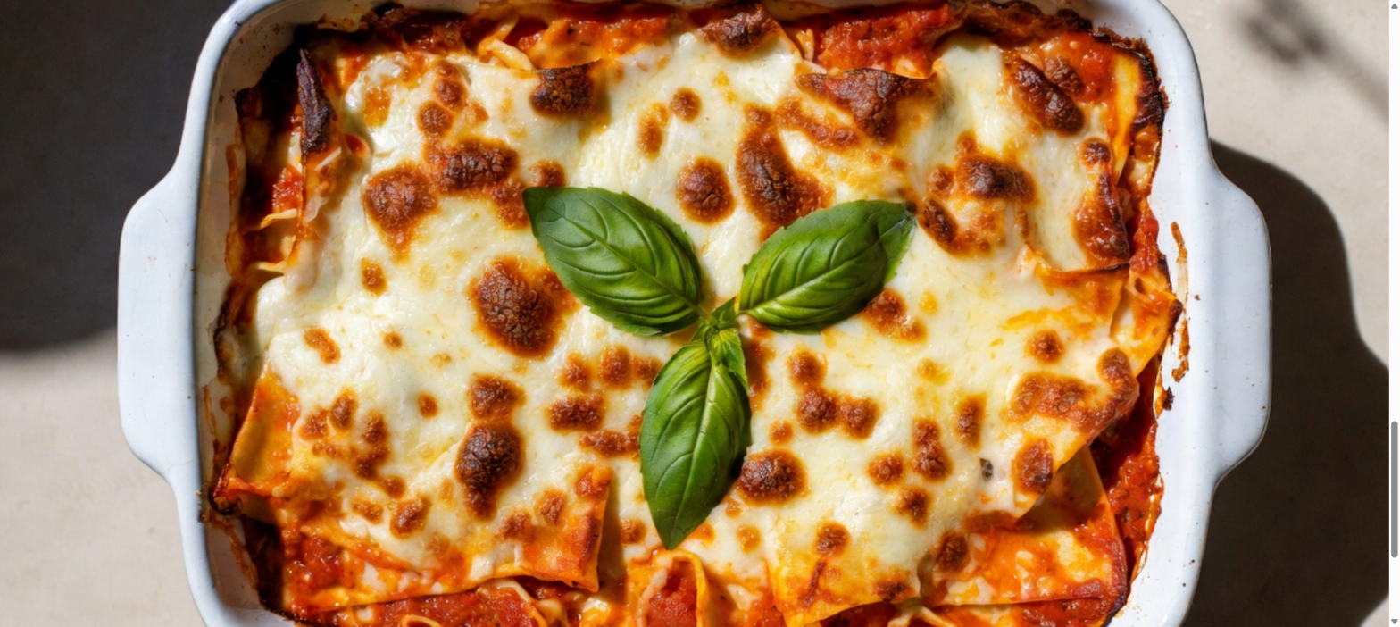 Lazanja iz pirne moke z morskimi sadeži