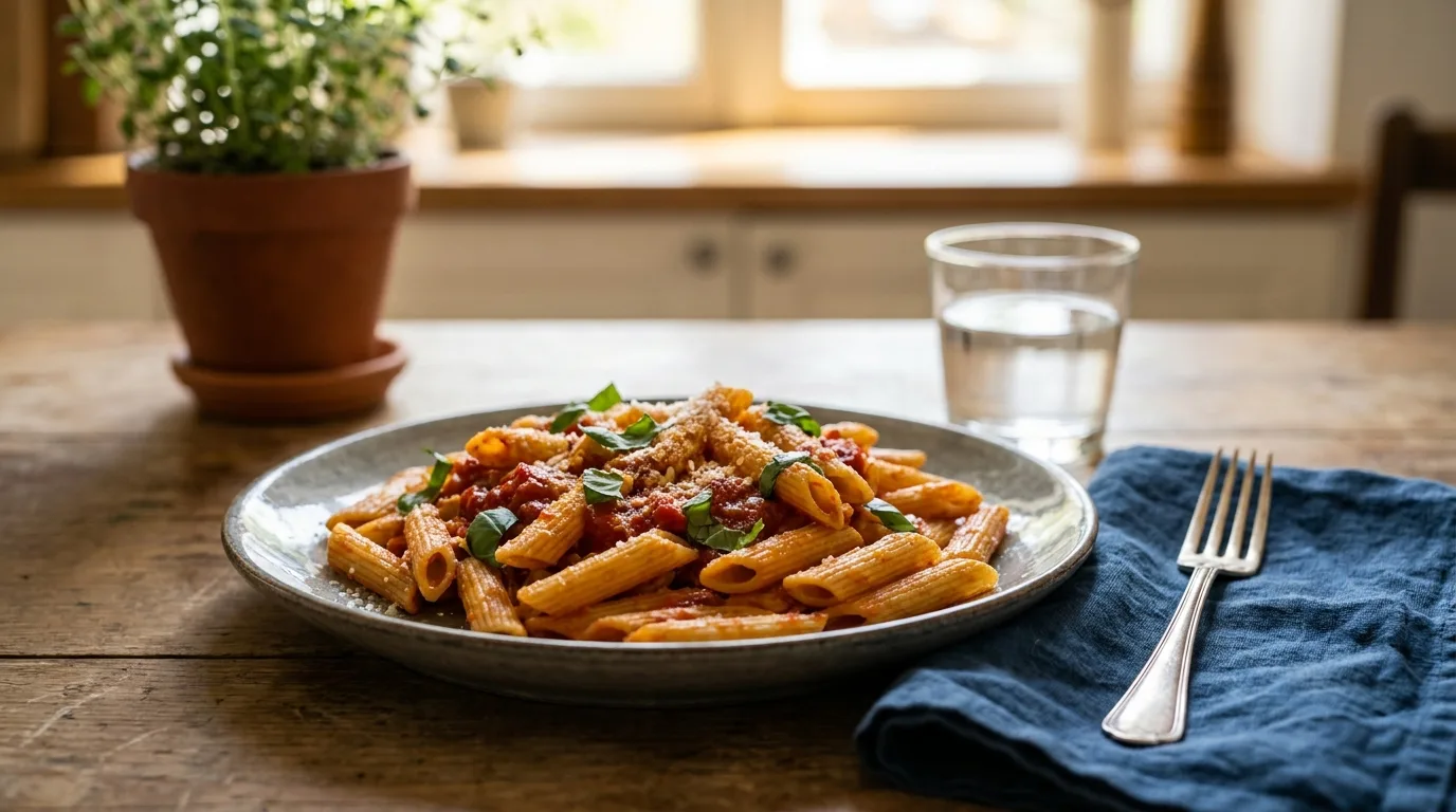 Peresniki durum z omako iz tunine in paradižnika: sredozemski recept